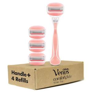 Maquinilla de Afeitar Gillette Venus ComfortGlide para Mujer con Aroma a Té Blanco, Regalos Navideños, 5 Repuestos de Cuchillas - Product Image 5