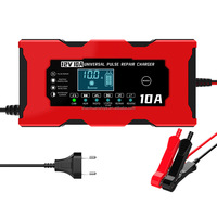 Cargador de Baterías Inteligente Automático de 12V 10A para Autos y Motocicletas con Carga Rápida y Enchufe Estándar Americano