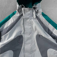 Veste de sport décontractée à capuche personnalisée, patchwork, surdimensionnée, bloc de couleur, réversible, imperméable, veste pour homme