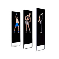 Miroir de fitness intelligent Wavar, interactif 3 en 1, modes de mise en miroir publicitaire et de fitness, corps entièrement métallique ultra-fin de 3,8 cm, équipement de gym à domicile