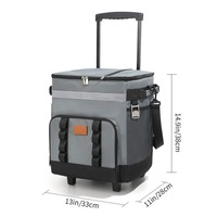 Sac isotherme à roulettes en cuir pour pique-nique extérieur, glacière de voiture grande capacité, boîte isotherme à roulettes pour le transport transfrontalier