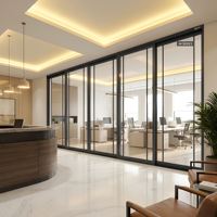 Cloison modulaire en acier de haute qualité 84 mm |   Mur insonorisé à profil plat en verre simple pour projets axés sur la performance