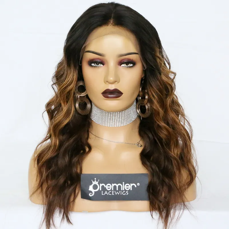2020 Hot sale factory direct sale top quality highlight color 4/27 dark brown vrigin human hair lace front wig
