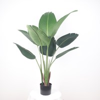 Planta Artificial de Plátano Viajero en Maceta, de Plástico Verde, con Opciones de Varios Tamaños, Personalizable