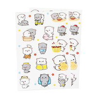 Hot Funny Kitty Cartoon Adhesive Waterproof Vinyl Stickers Cute Anime Decorative Die Cut Customizable Size Craft Sticker Sheets