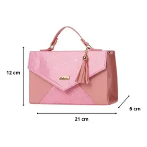 Bolso Bandolera Vintage de Piel Sintética para Mujer, Marca Fana, Color Rosa, Cierre de Botón con Borla, Correa Única, 21x12x6 cm, Uso Diario - Product Image 1