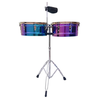 Jingying Factory High-end Professional 13-14 Inch Timbale Percussion Set with Electroplating Process Drum Kit Parts&Accessories