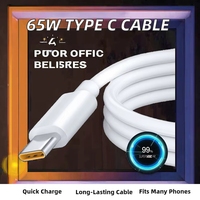 Câble de charge rapide USB Type C 65W tressé en TPE pour C35 6 7 8i 8 9 Pro GT 2 Neo A94 5G Reno4 Z