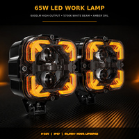 Lámpara de Trabajo LED de 65W con Certificación E-Mark, IP67 Impermeable, 9-32V, 6000LM, Luz Auxiliar Todoterreno para Camionetas 4x4 y ATV