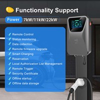 11kw Montado en la pared Fast Car Billing Pos Vehículo eléctrico Estación de carga móvil Iso15118 Ac Cargador público Ev con sistema de pago
