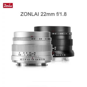Оптовые продажи для объектива камеры canon 22 мм-Zonlai 22 мм F1.8 ручной объектив с фиксированным фокусным расстоянием для цифровой фотокамеры Fuji для Sony E-mount DSLR камер адаптер объектива для камер Micro 4/3 a6400 X-T3 X-T4 XS-10 X-E3 X-A2 Кольцо адаптер для беззеркальной камеры