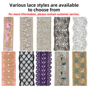 ขอบลูกไม้ประดับเพชรเป็นประกายสำหรับกระโปรงชุดกระโปรงแต่งขอบลูกไม้แฟนซีประดับพลอยเทียมหรูหราปรับขนาดได้ตามต้องการ - Product Image 3