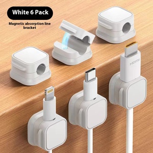 Magnetic Cable Clip Adjustable Cord Holder Under <b>Desk</b> Organizing Cable Management Wire Organizer Cable Holder for Wall and Table - Product Image 1