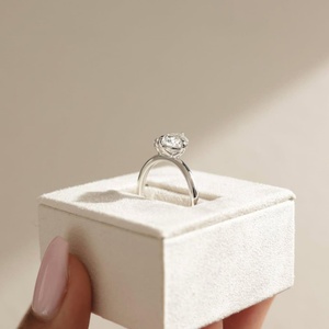 แหวนหมั้นเงินแท้ 925 ประดับโมอิสซาไนต์ทรงบริลเลียนต์คัต 1.50 กะรัต ผลิตในห้องปฏิบัติการ รุ่นคลาสสิก สำหรับวันครบรอบที่ได้รับการรับรอง - Product Image 5