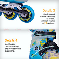 Patins à roulettes en ligne colorés pour adultes, durables, respirants, semelle intermédiaire en EVA, roulements ABEC7, 4 roues en PU, châssis métallique, capacité de charge de 65 kg
