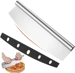 Hoge Kwaliteit Pizzasnijder Pizza Rocker Mes Met Beschermhoes