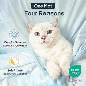 Premium-Kühl decke für Hunde-Leichte, flauschige Bettdecke für Haustiere, atmungsaktive, maschinen wasch bare Kühl matte (blau) - Product Image 4