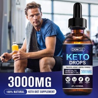 Gouttes de régime OEM Keto BHB avec des cétones exogènes pour brûleur de graisse Suppresseur d'appétit Gouttes Suppléments