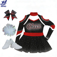 Uniformes de Porristas al Por Mayor, OEM, Spandex, Poliéster, Transpirables, Duraderos y Cómodos para Equipos Escolares