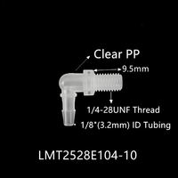 Nylon blanco 10-32UNF rosca macho 1/8 3,2mm lengüeta manguera cola rosca macho conectores de tubería accesorios de tubo roscado de plástico