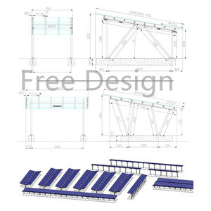 パネルコスト ソーラーカーポート カーポート<span class=keywords><strong>PV</strong></span>設置構造 鋼製ソーラー - Product Image 4
