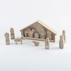 सबसे अच्छा क्रिसमस उपहार के लिए बच्चों के जन्म के लिए यीशु लकड़ी जन्म सेट खिलौना बच्चे शैक्षिक - Product Image 1