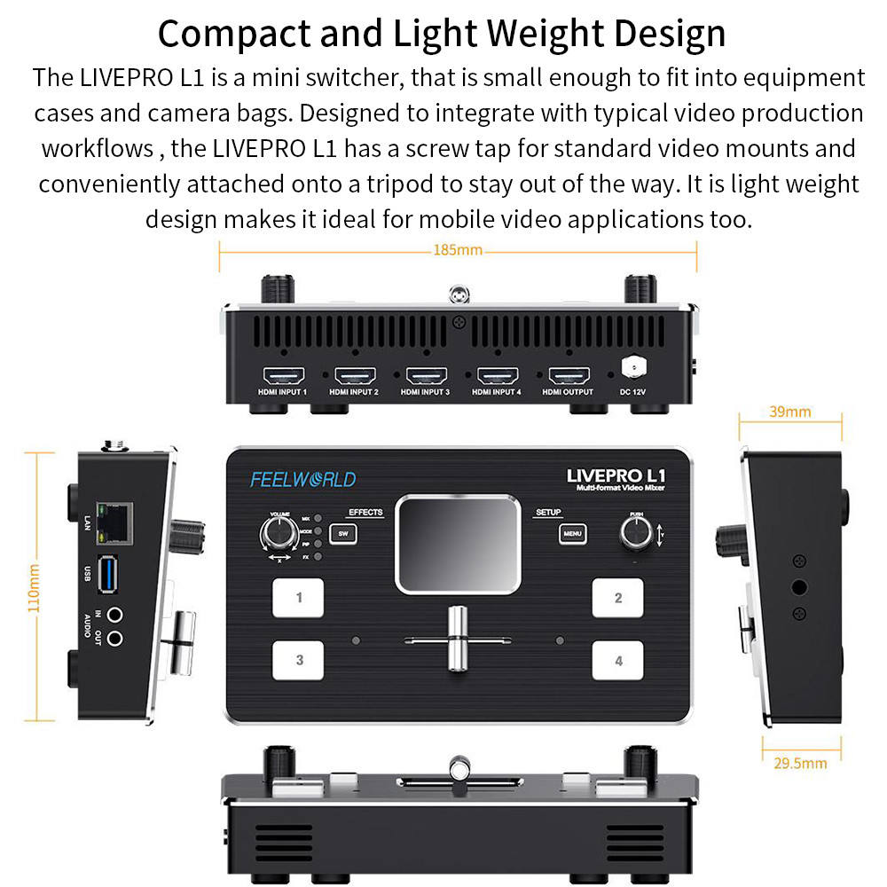 FEELWORLD LIVEPRO L1 V1 ビデオスイッチャー Amazon.com: FEELWORLD LIVEPRO L1 V1 Multi Camera Video Mixer