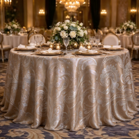 Nappe ronde de luxe en jacquard Paisley scintillant, housse de table infroissable pour mariage, banquet, hôtel, événement, vente en gros