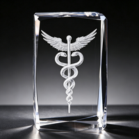 Cube en cristal gravé au laser 3D, souvenir religieux, bloc de cristal gravé au laser personnalisé, décoration d'intérieur, ornement, artisanat, cadeau en cristal