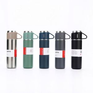 En stock, cadeau de Noël, ensemble de 3 thermos de voyage pour café et thé, bouteille d'eau en acier inoxydable, ensemble cadeau avec 2 tasses - Product Image 3
