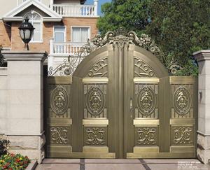 Super lujo de alta calidad de cobre exterior Villa puertas principales columpio estilo abierto con patrón automático - Product Image 1