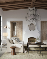 Lustre Tirrell élégant en bronze antique avec accents en cristal, petite taille, luminaire de plafond pour salle à manger