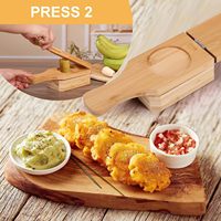 Groothandel Fruit En Groente Gereedschap Houten Bamboe Tostonera Toston Maker Bananenweegbree Pers Stamper 2 In 1