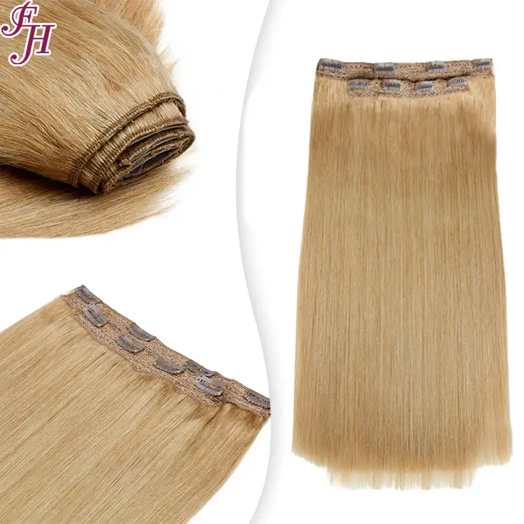 FH High Quality Extension Clip-In Human Hair Seamless Double Drawn 100% Remy Clip In Hair Extension