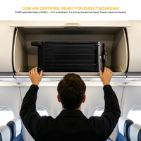 Valise trolley électrique intelligente télescopique à 3 roues, 20 pouces, 25 L, en matériau PC, avec poignée en métal, durable, pour une utilisation en extérieur, à l'aéroport ou à l'hôtel