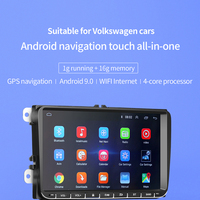 Autoradio Android 9.0 9'' 2 Din, autoradio de voiture, lecteur Android de voiture, GPS Wifi BT pour VW/PASSAT/POLO/GOLF 5/6