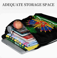 Sac à dos portable en polyester de haute qualité avec cordon de serrage, motif national haïtien personnalisé, idéal pour les sports de plein air - Vente en gros