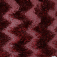 Tissu Jacquard à motifs polygonaux en polyester 100%, avec franges de cheveux de paon rouge vin, pour vêtement, design sexy