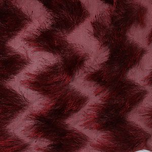 Diseño Sexy tejido 100% poliéster vino-rojo Pavo Real pelo flecos patrones poligonales tela Jacquard para ropa - Product Image 2