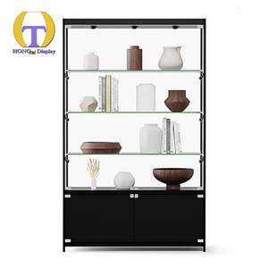 Armoire de rangement en verre autoportante <span class=keywords><strong>au</strong></span> fond avec <span class=keywords><strong>comptoir</strong></span> d'affichage en verre Spot & Down Light pour affichage Antique - Product Image 2