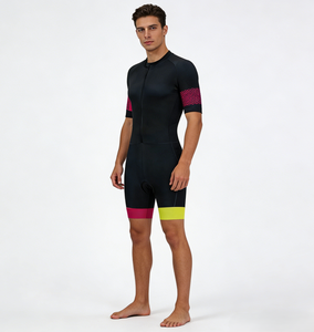 ชุดแข่งไตรกีฬาแบบปรับแต่งได้ โรงงานขายส่งและขายปลีก ชุดว่ายน้ำและวิ่งแขนสั้นแบบชิ้นเดียวสำหรับฤดูร้อน - Product Image 6