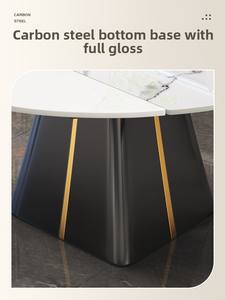 Set Tavolo <span class=keywords><strong>da</strong></span> <span class=keywords><strong>Pranzo</strong></span> Rotondo Allungabile con Piano in Marmo di Lusso Moderno e Sedie <span class=keywords><strong>da</strong></span> 4 6 8 Posti per Arredamento Soggiorno di Design - Product Image 4