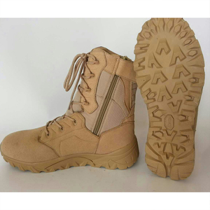 Botas tácticas ligeras de gamuza color canela DSF86 con cremallera interior, impermeables, para todas las estaciones, para exteriores. - Product Image 4