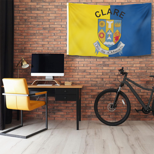 Bandera del Condado de Clare, Irlanda, 3x5 pies, Doble Cara, con el Escudo de Clare, para Decoración Cultural Interior y Exterior del Hogar - Product Image 5
