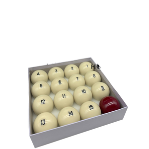 Juego de Bolas de Billar de Resina Rusa de Fábrica Hongjie, 57.2 mm, Tamaño Estándar Profesional, Logotipo Personalizado Disponible, 16 Bolas - Product Image 1