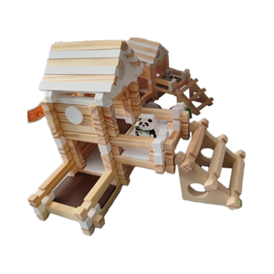 Rompecabezas de <span class=keywords><strong>Casa</strong></span> de <span class=keywords><strong>arquitecto</strong></span> de educación temprana artesanías en madera hechas a mano padres niños edificio mortaja bloques de espiga juguete de madera para regalo - Product Image 1