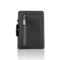 Tarjetero Minimalista Marrón Delgado de PU, Cartera Vintage de Cuero con Logotipo Personalizado, Accesorios de Viaje