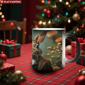 Frosted Black 11oz <b>Ceramic</b> <b>Mug</b> Heat Color Changing Magic Cup Friend Gathering Festival Gift - Product Image 2