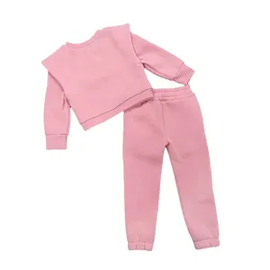 Hot Selling solide warme Outfit Baby Mädchen Trainings anzug Set Kinder zweiteilige Mädchen Kleidung Set für den Herbst