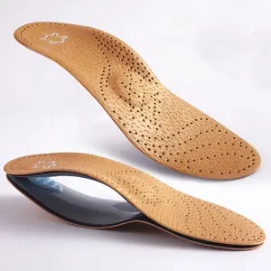 Semelles orthopédiques en cuir Latex antibactérien, Support de voûte plantaire orthopédique, chaussures de pied plates